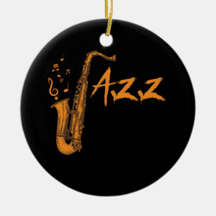 Saxophone Jazz Music Instrument Ceramic Ornament
