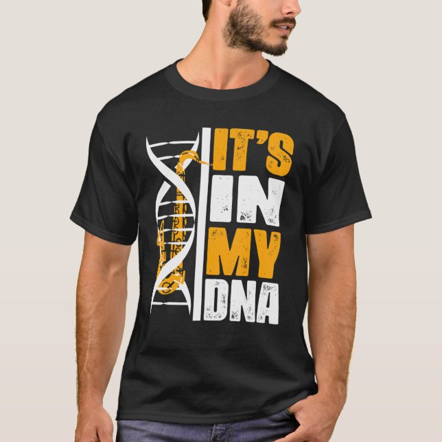 Saxophone Jazz Musician Saxophonist Dna T-Shirt (Front)