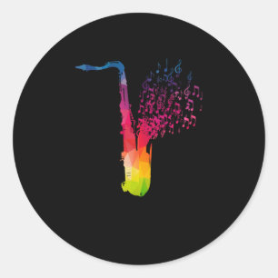 Saxophone - Jazz Musician Saxophonist Gift Classic Round Sticker