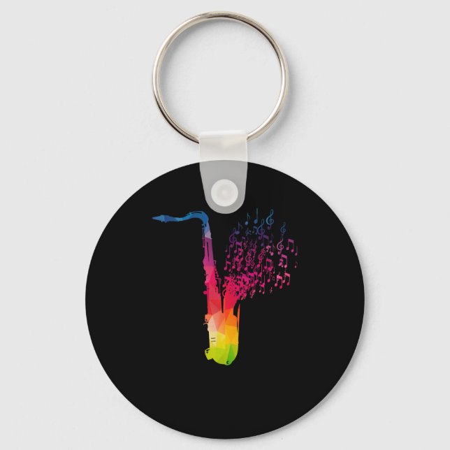 Saxophone - Jazz Musician Saxophonist Gift Key Ring (Front)