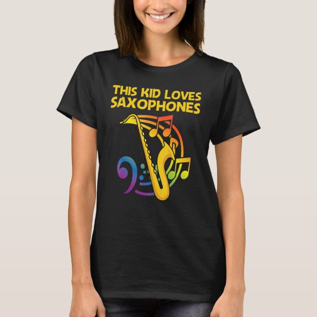   Saxophone Kids Toddlers Reed Instrument   T-Shirt (Front)