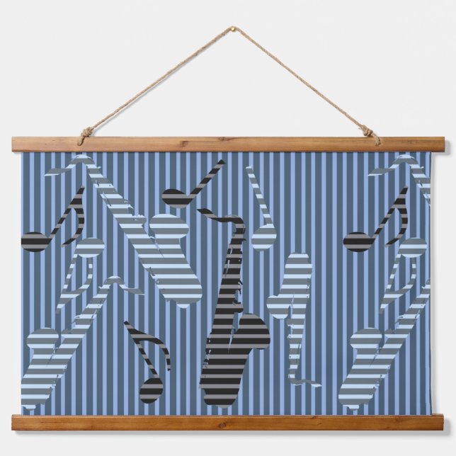 Saxophone Lines  Hanging Tapestry (Front)