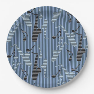 Saxophone Lines Paper Plate