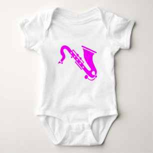 Saxophone - magenta baby bodysuit