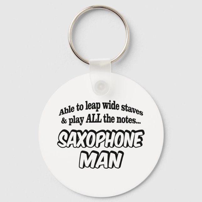 Saxophone Man - Music Superhero Key Ring (Front)