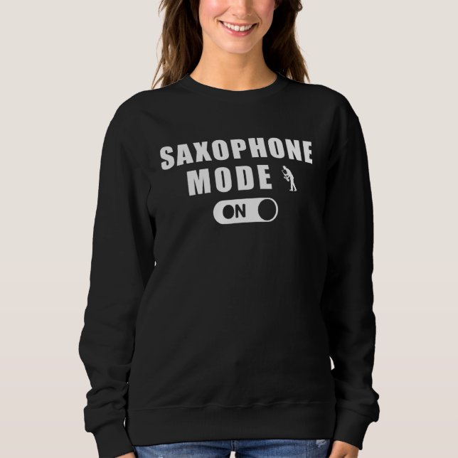 saxophone mode tee hoodie long sleeve sweater (Front)