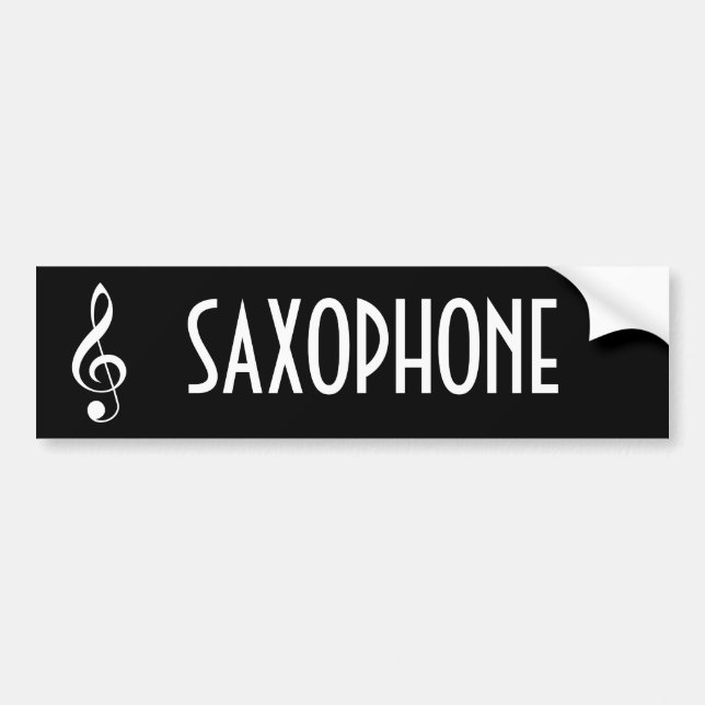 Saxophone Music Bumper Sticker Gift (Front)