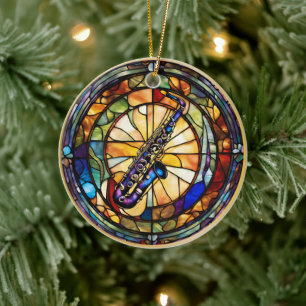 Saxophone Music Instrument Ceramic Ornament