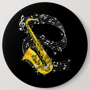 Saxophone Music Jazz Saxophone 6 Cm Round Badge