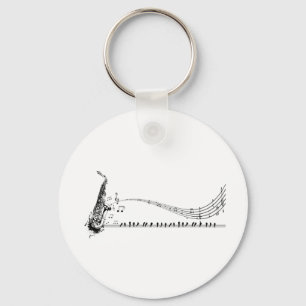 Saxophone Music Key Ring