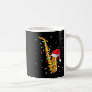 Saxophone Music Lover Xmas Lights Santa Saxophone  Coffee Mug