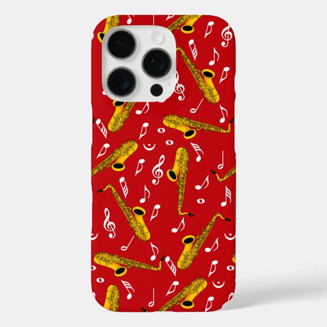 Saxophone Music Note Pattern Case-Mate iPhone Case (Back)