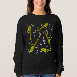 Saxophone Music Notes Sweatshirt