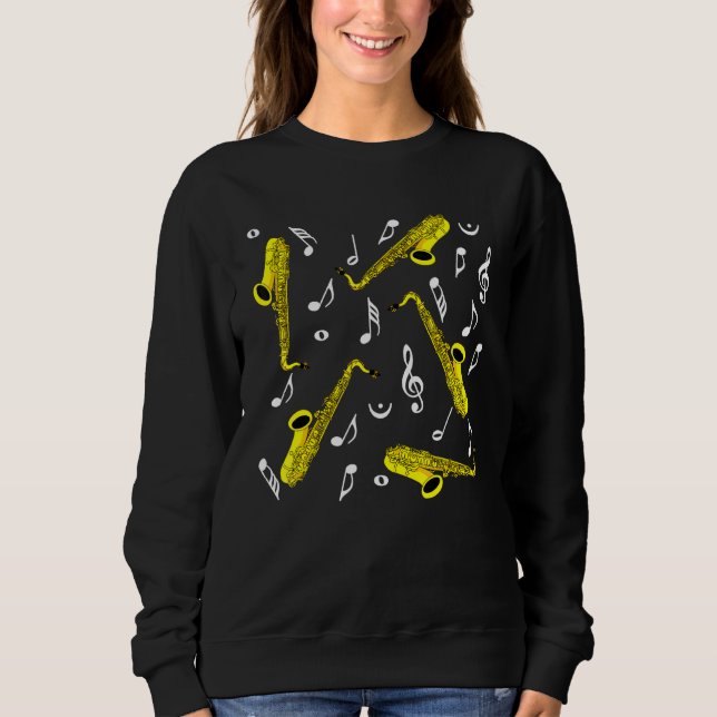 Saxophone Music Notes Sweatshirt (Front)
