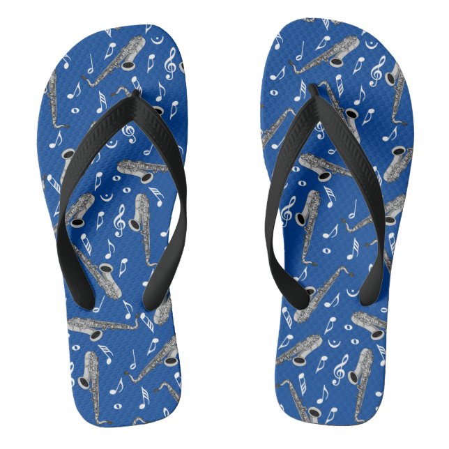 Saxophone Music Notes Thongs (Footbed)