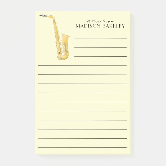 Saxophone Music Teacher Post-it Notes (Front)