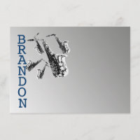 Saxophone Music Thank You Flat Card