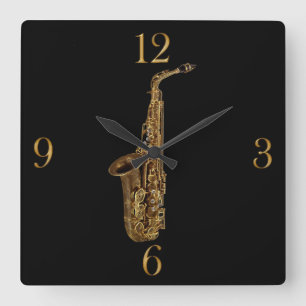Saxophone Music Themed Wall Clock