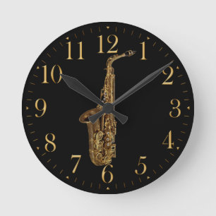 Saxophone Music Themed Wall Clock