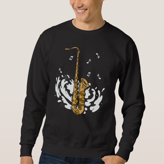 Saxophone Musical Instrument Player Sweatshirt (Front)
