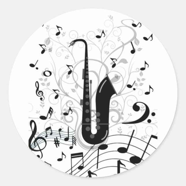saxophone musical sticker (Front)
