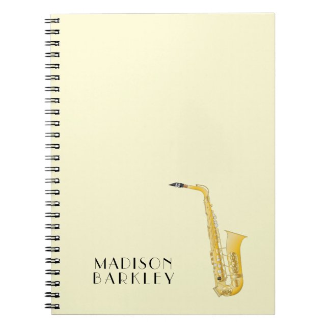 Saxophone Musician Band Teacher Notebook (Front)