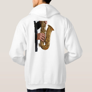 Saxophone Musician Jazz Music Lover Graphic White Hoodie