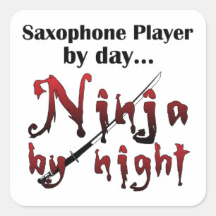 Saxophone Ninja Square Sticker