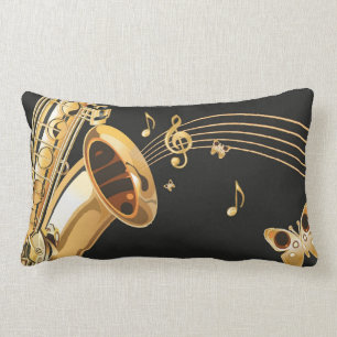 Saxophone notes lumbar cushion
