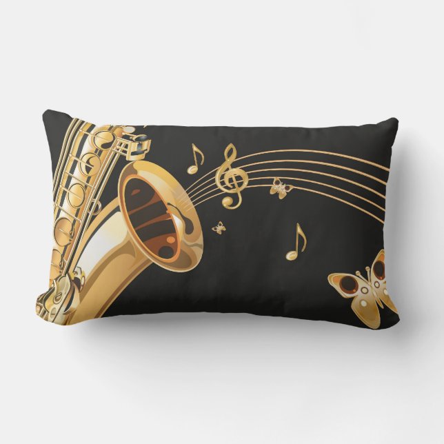 Saxophone notes lumbar cushion (Front)