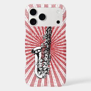 Saxophone on Grunge Red Sunburst