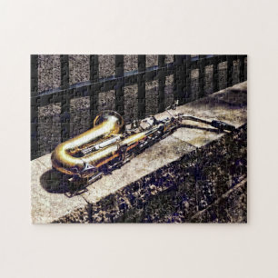 Saxophone on Wall Jigsaw Puzzle