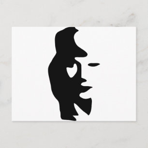 Saxophone Or Woman Optical  Illusion Postcard