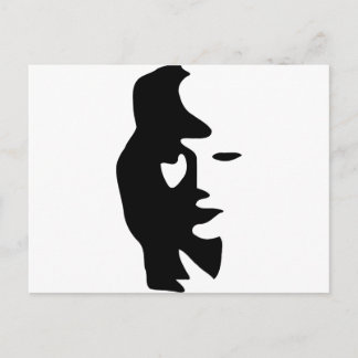 Saxophone Or Woman Optical Illusion Postcard