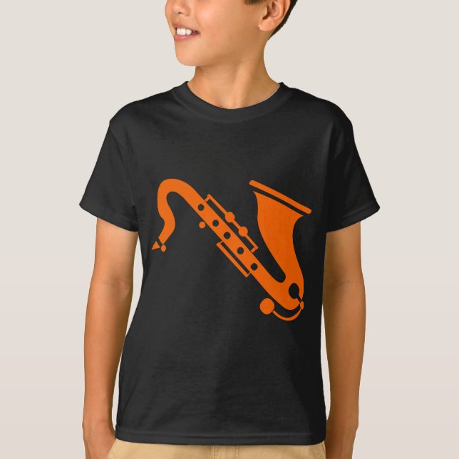 Saxophone - Orange T-Shirt (Front)