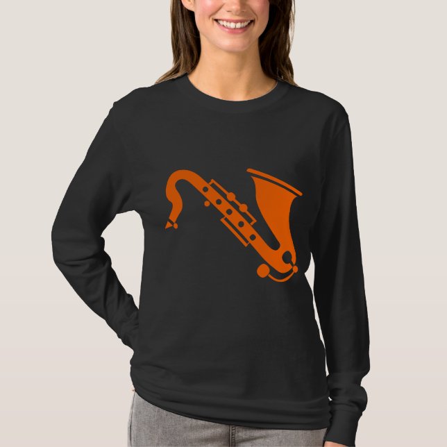 Saxophone - Orange T-Shirt (Front)