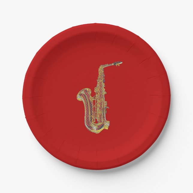 Saxophone Paper Plate (Front)