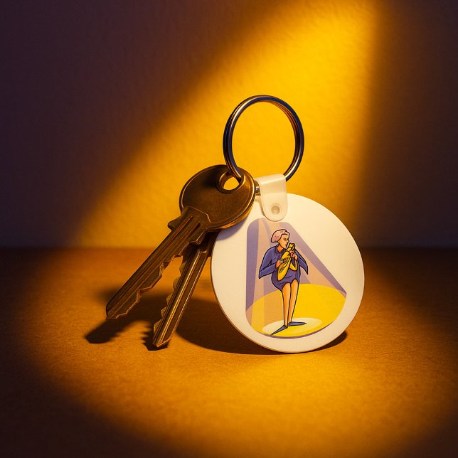 Saxophone Performer Under Spotlight Key Ring (Creator Uploaded)