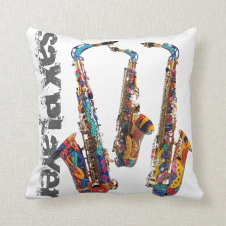 Saxophone Photo Print Square Pillow by Juleez