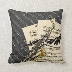 Saxophone & Piano Music Cushion