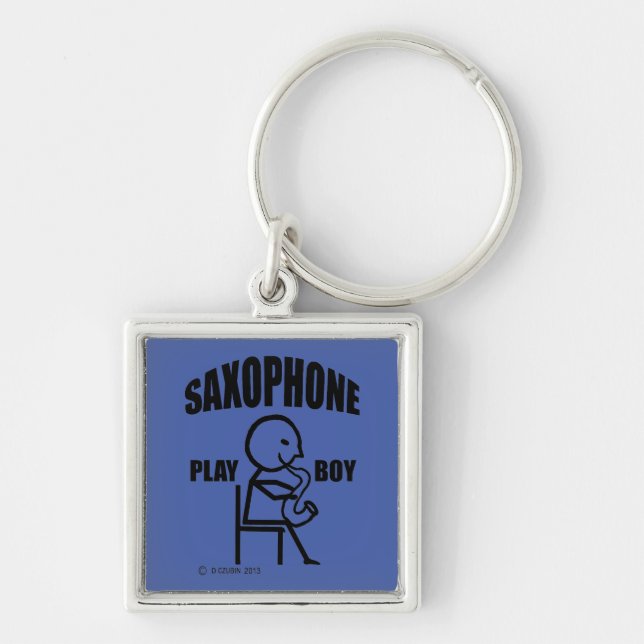 Saxophone Play Boy Key Ring (Front)