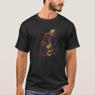 Saxophone Player Abstract Jazz Music Fans T-Shirt