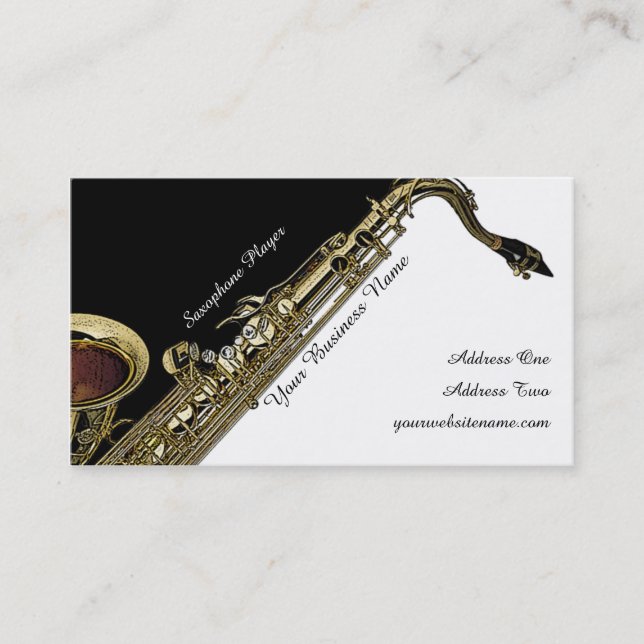 Saxophone Player Business Card (Front)