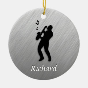 Saxophone Player Ceramic Ornament
