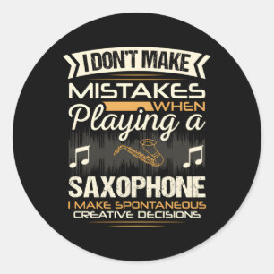 Saxophone Player Classic Round Sticker