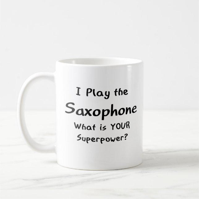 saxophone player coffee mug (Left)