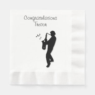 Saxophone Player Custom Congratulations Napkin