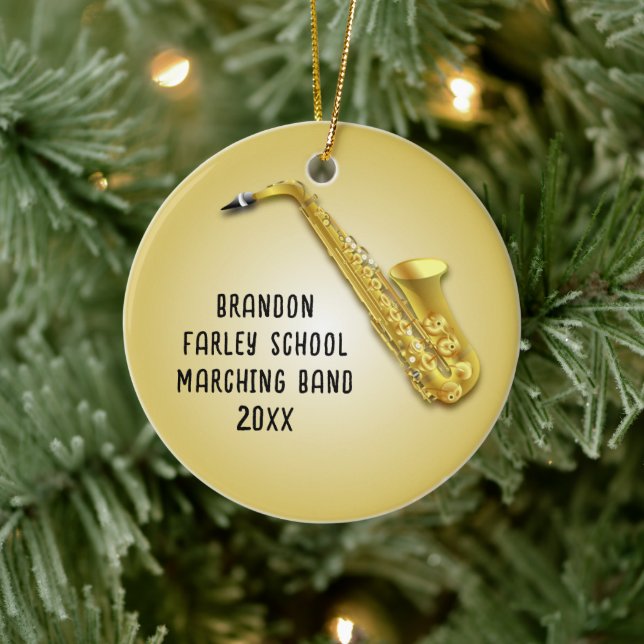 Saxophone Player Custom Photo Musicians Ornament (Tree)