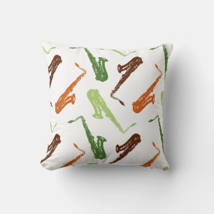Saxophone Player Gift Jazz Band Music Instrument Cushion