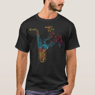 Saxophone Player Gift Music Notes Saxophone  T-Shirt